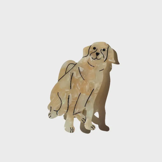 Golden Retriever Dog Barrette Hair Clip - Precious Sparkle