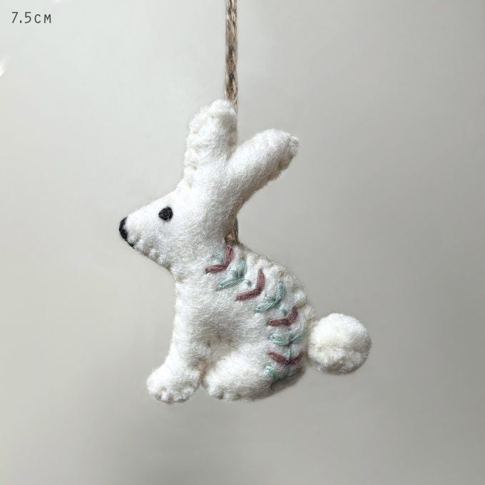 East of India Hanging Embroidered Rabbit-Small - Precious Sparkle