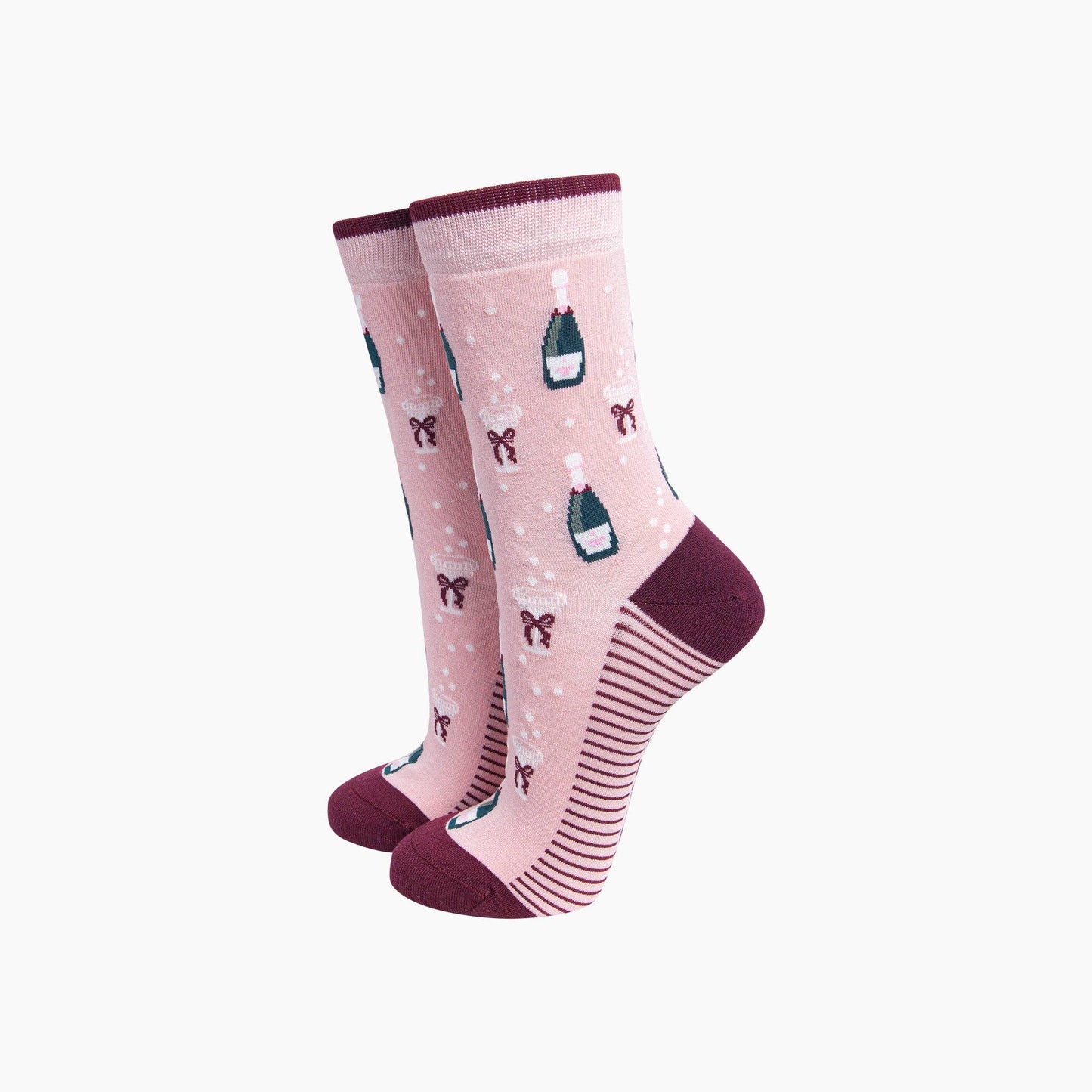 Sock Talk Champagne Women's Bamboo Socks in Soft Pink - Precious Sparkle