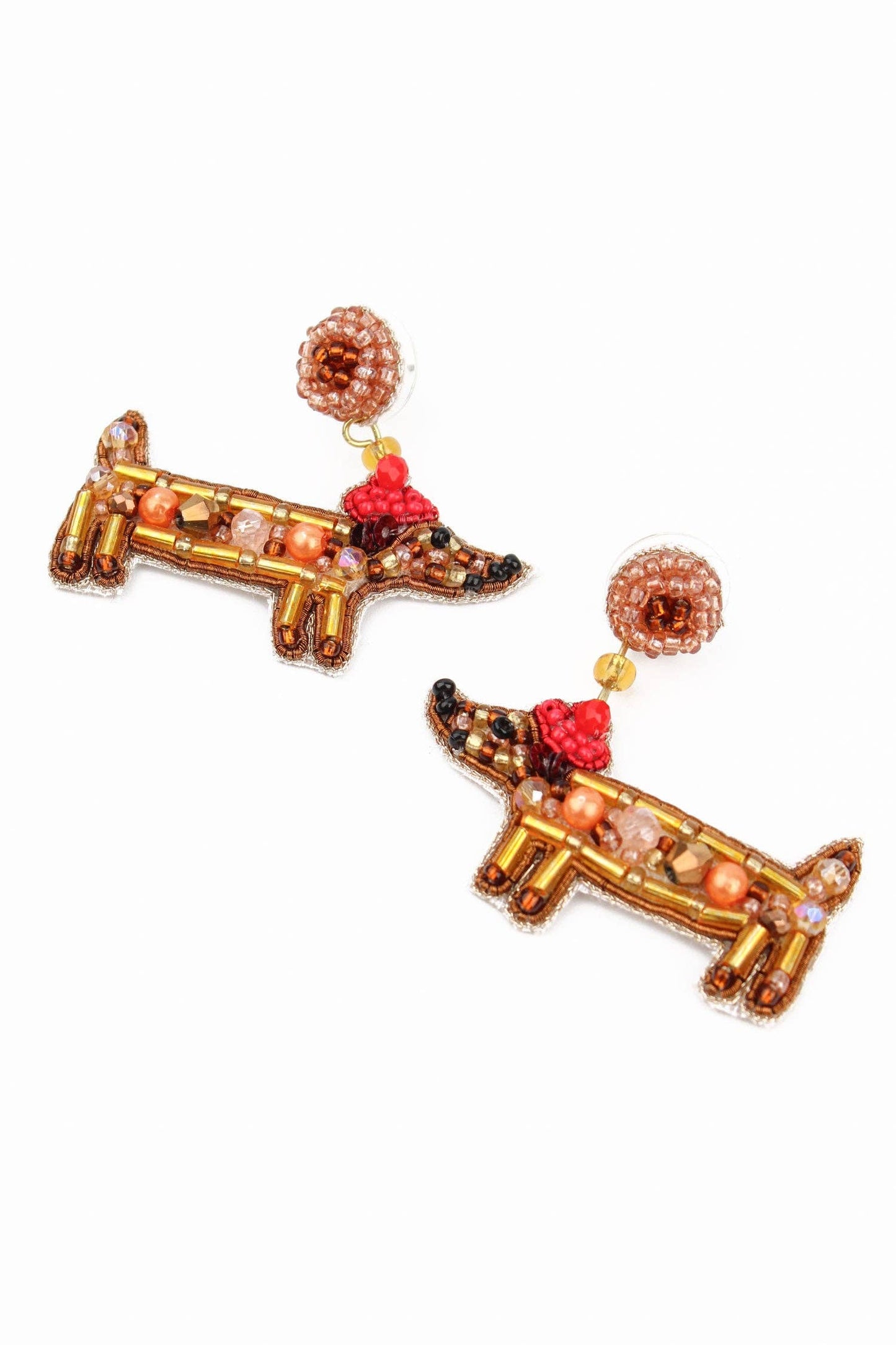 My Doris Sausage Dog Beaded Earrings