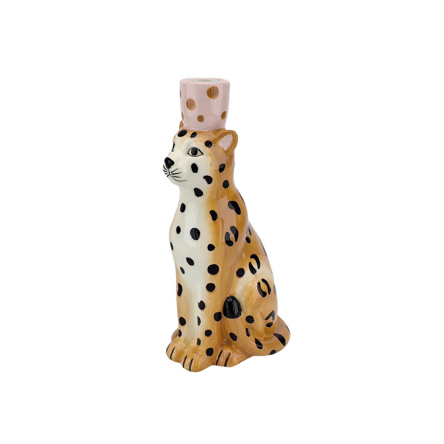 Pink Leopard Candle Holder