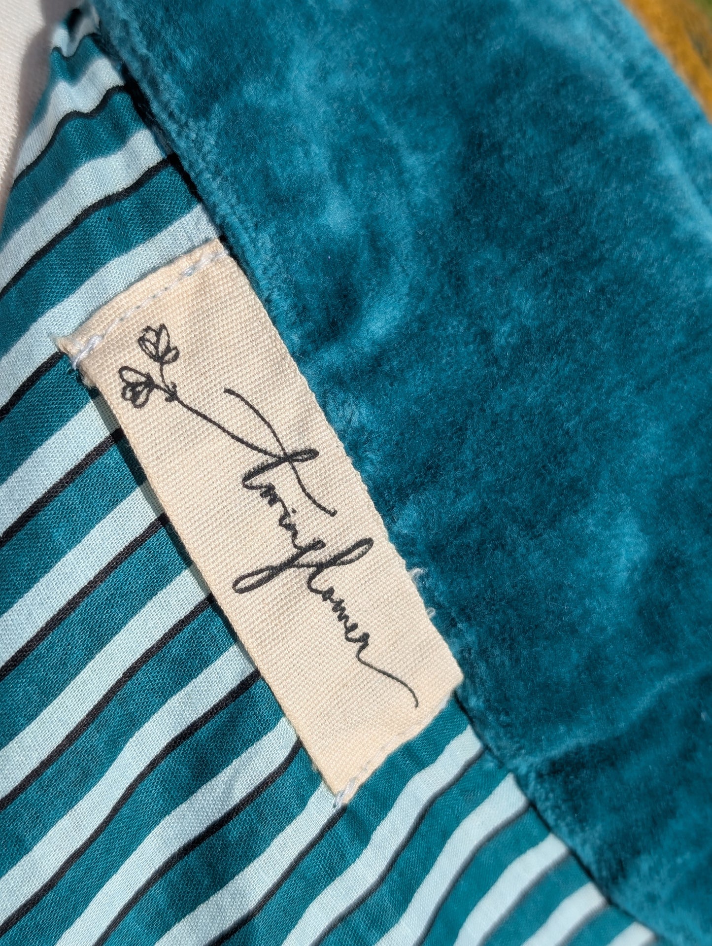 Teal & Pink Velvet Suzani Collared Embroidered Boho Jacket - Precious Sparkle