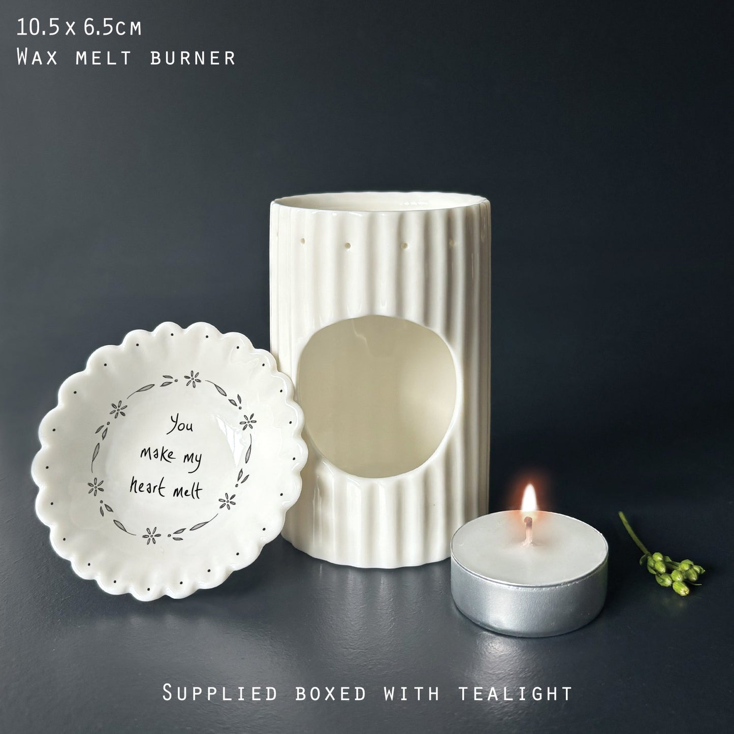 East of India Wax Melt Burner- You make my heart melt - Precious Sparkle