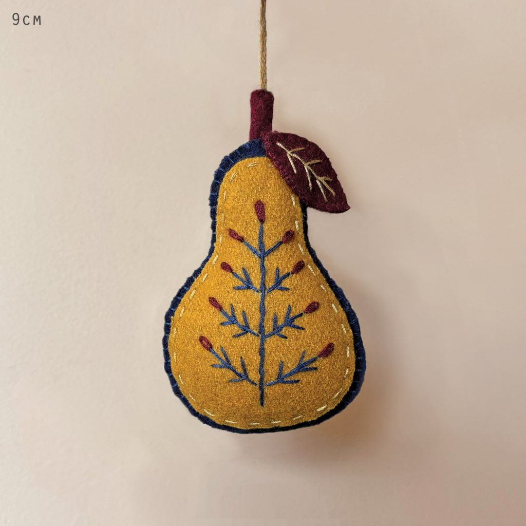 East of India Folk art hanging decoration-Small pear