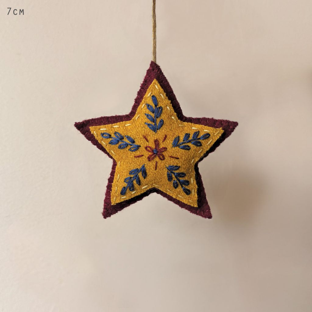 East of India Folk art hanging decoration-Red star