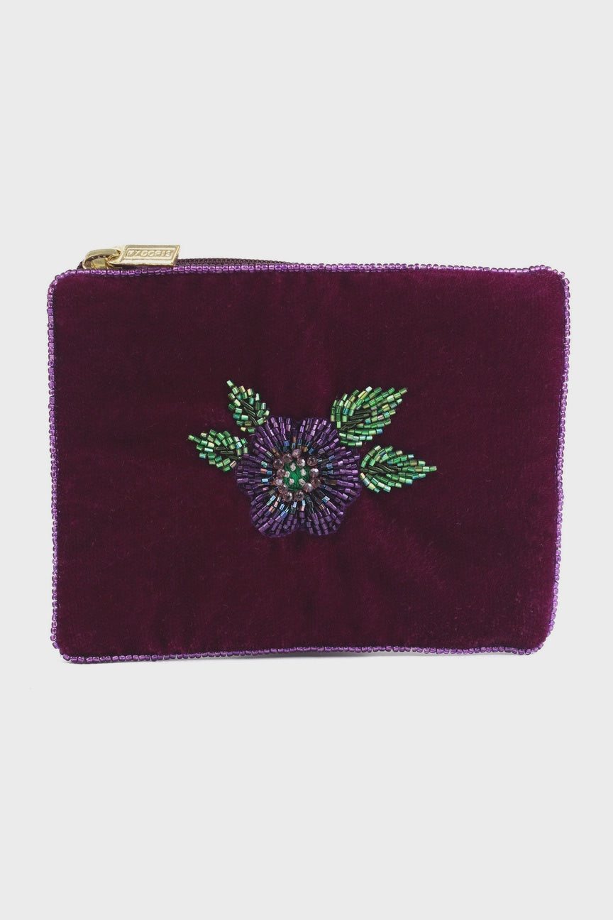 My Doris Purple Flower Small Pouch - Precious Sparkle