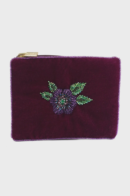 My Doris Purple Flower Small Pouch - Precious Sparkle