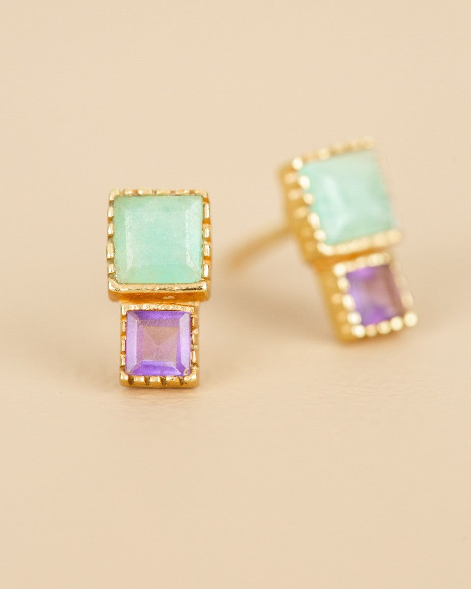 muja juma Aphid Amazonite Stud Earring