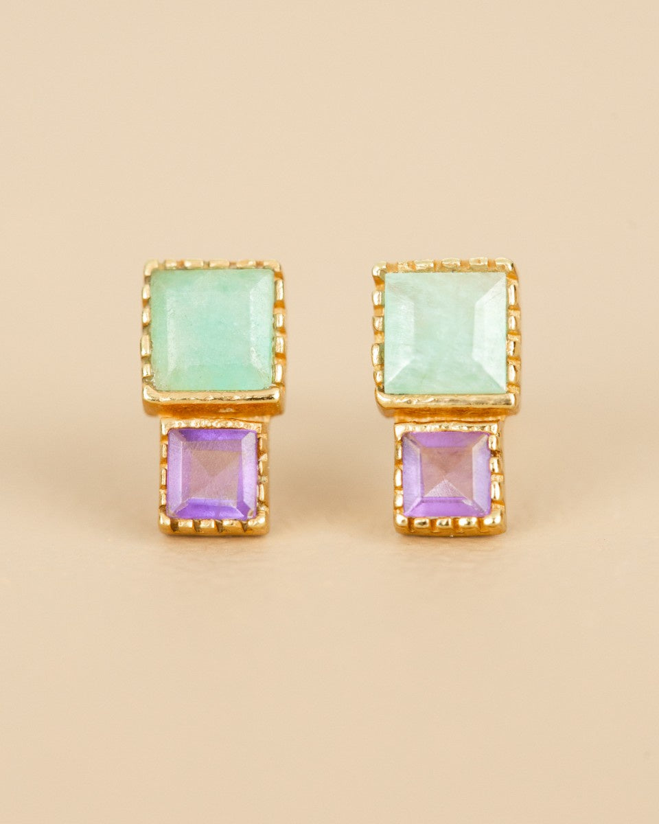 muja juma Aphid Amazonite Stud Earring