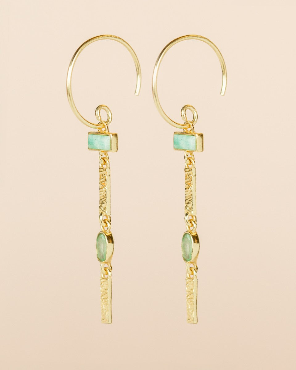 muja juma Samah Amazonite Earrings - Precious Sparkle