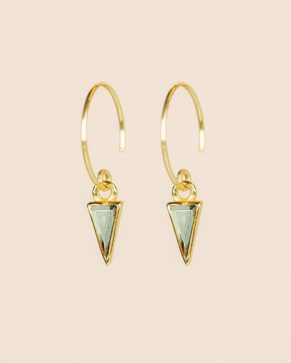 muja juma Sahar Peridot Triangle Earrings - Precious Sparkle