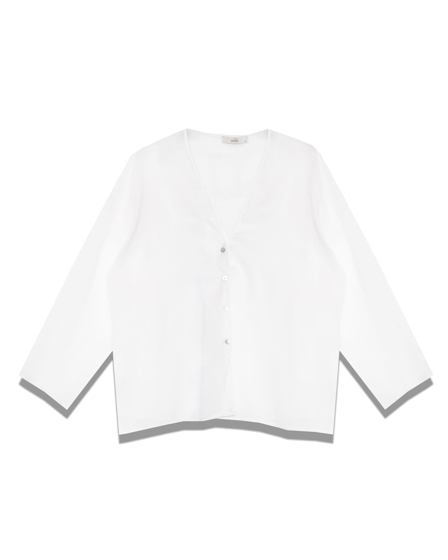 Milla White Blouse with Buttons