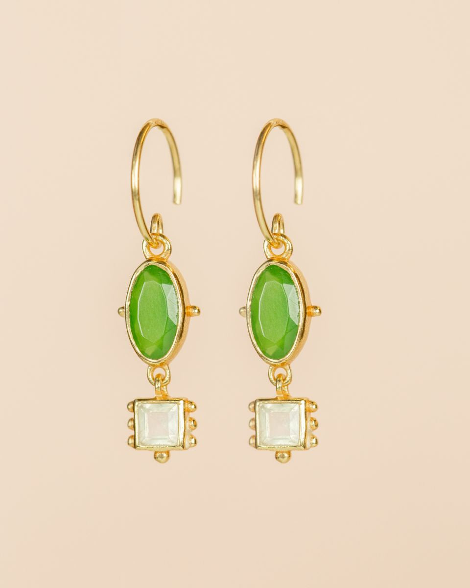 muja juma Rkiza Vessonite Oval Earrings - Precious Sparkle