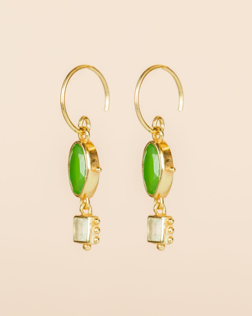 muja juma Rkiza Vessonite Oval Earrings - Precious Sparkle