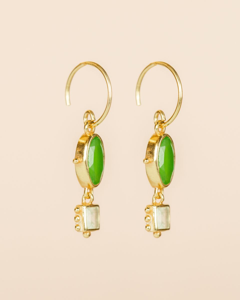 muja juma Rkiza Vessonite Oval Earrings - Precious Sparkle