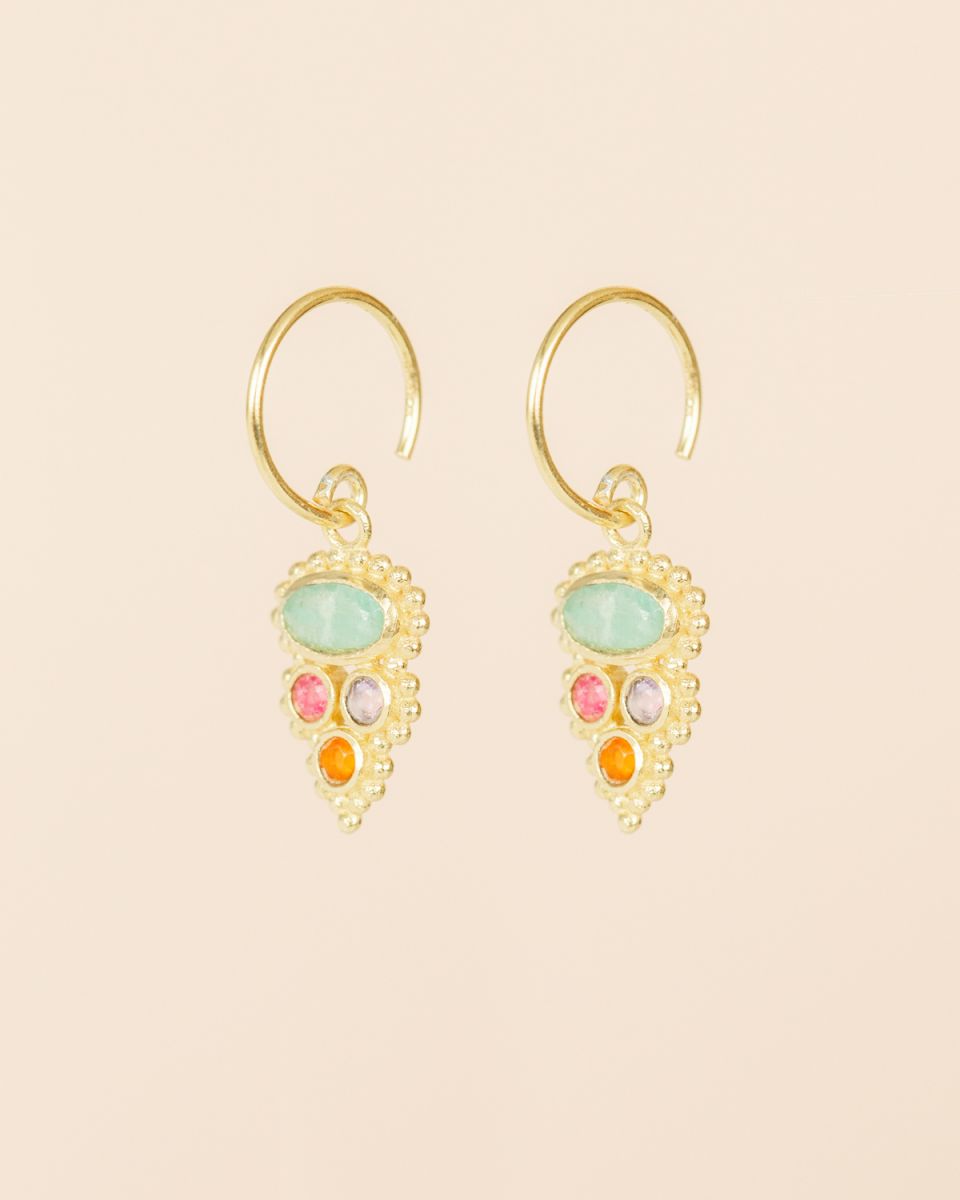 muja juma Saada Amazonite Oval Earrings - Precious Sparkle