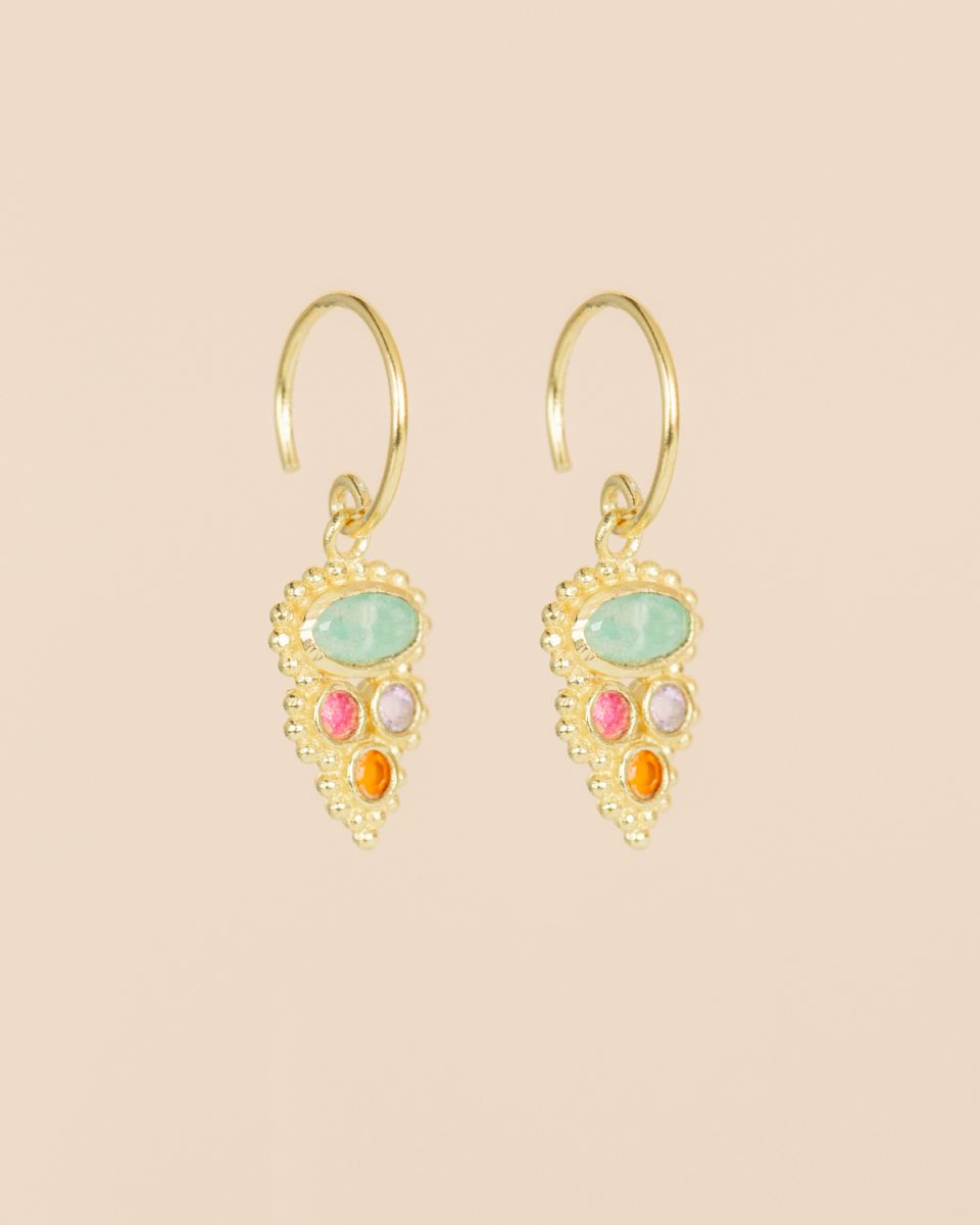 muja juma Saada Amazonite Oval Earrings - Precious Sparkle