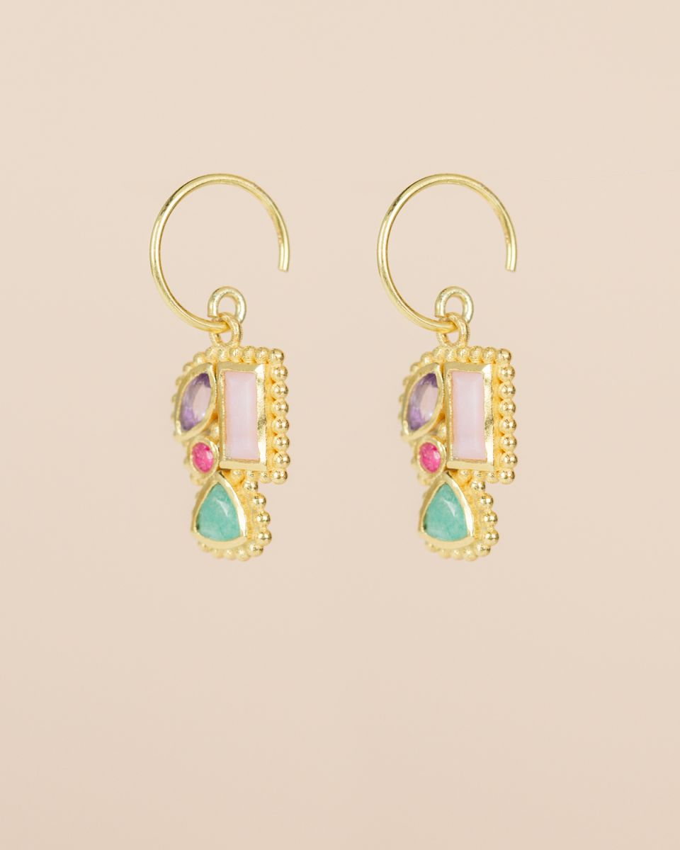 muja juma Najah Pink Opal Earrings - Precious Sparkle