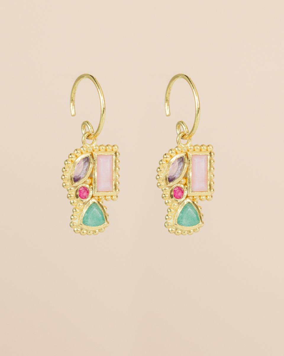 muja juma Najah Pink Opal Earrings - Precious Sparkle