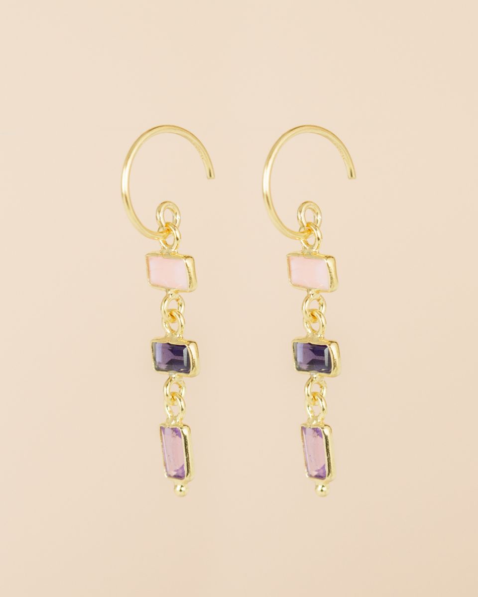 muja juma Lina Pink Opal Earrings - Precious Sparkle