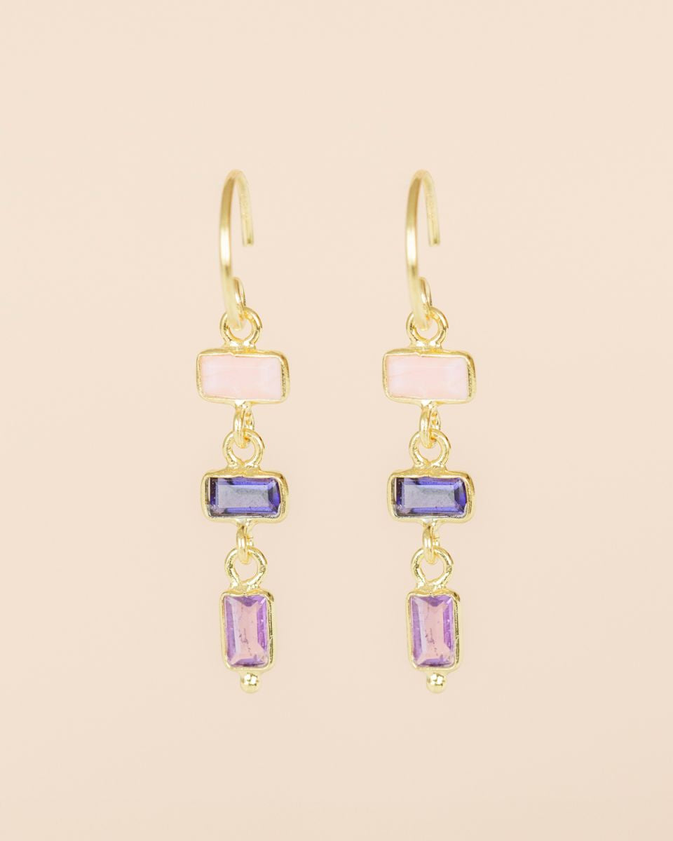 muja juma Lina Pink Opal Earrings - Precious Sparkle