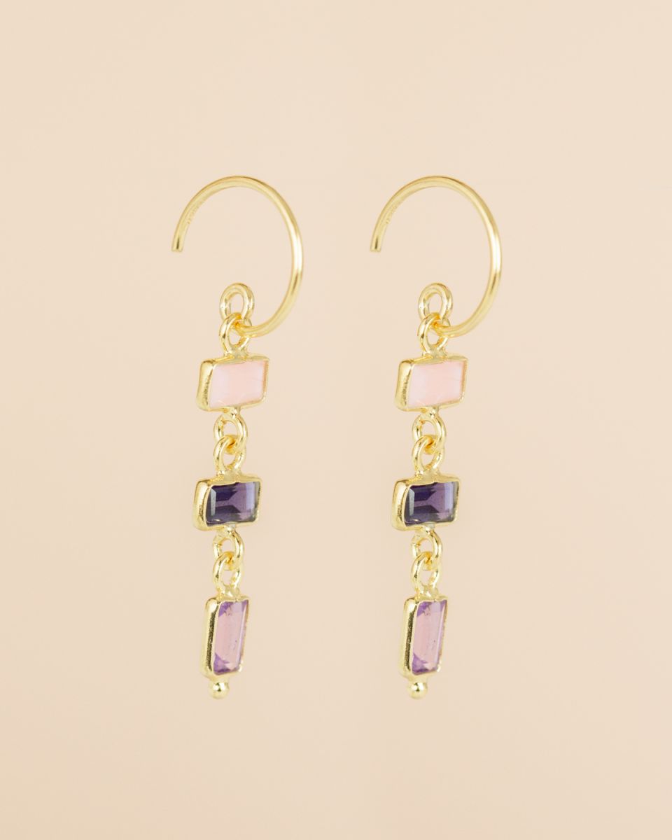 muja juma Lina Pink Opal Earrings - Precious Sparkle