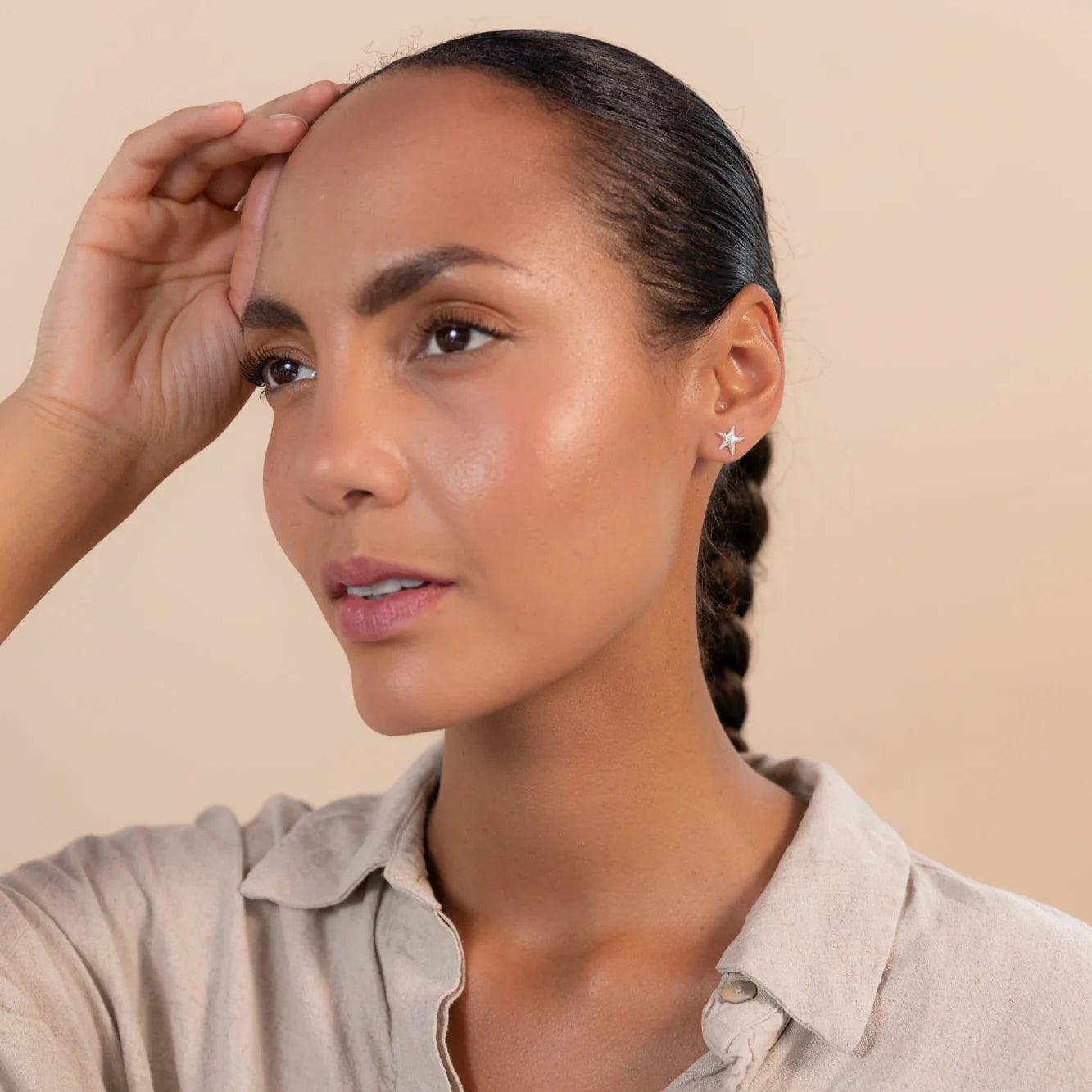 Vurchoo Studs of Hope Starfish Earrings Silver - Precious Sparkle