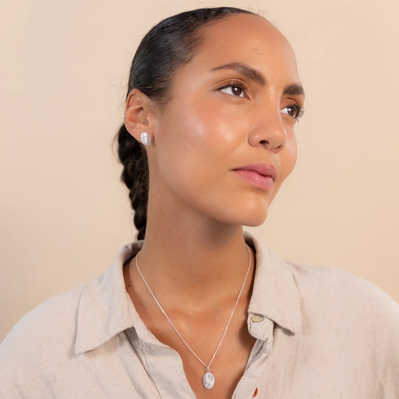 Vurchoo Studs of Hope Celeste Heart Earrings Silver- Moonstone - Precious Sparkle