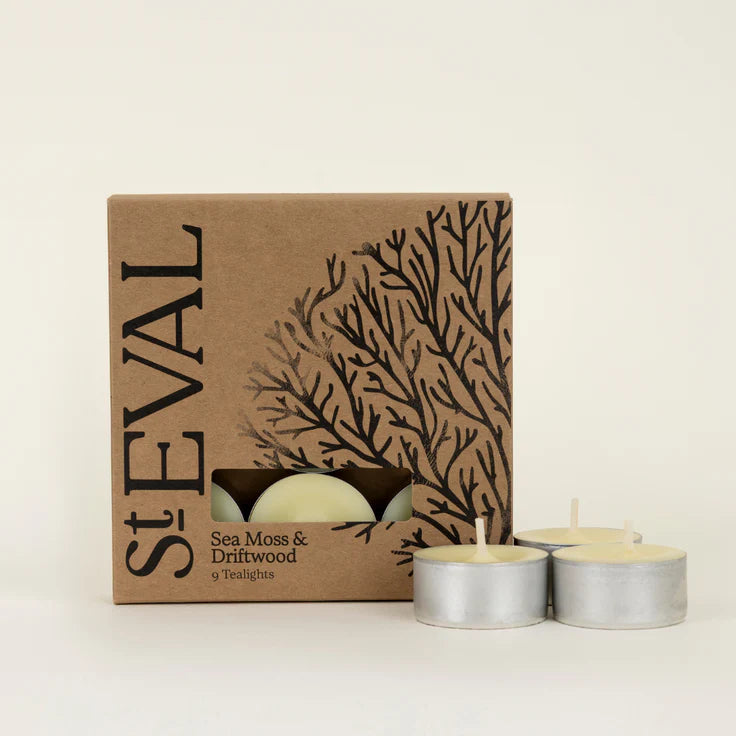 St Eval Sea Moss & Driftwood Tealights Candles