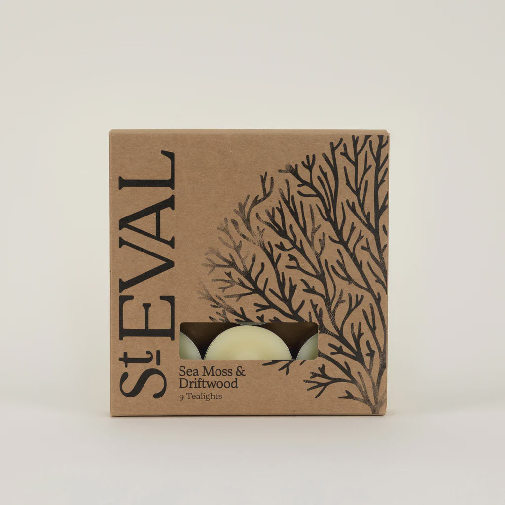 St Eval Sea Moss & Driftwood Tealights Candles