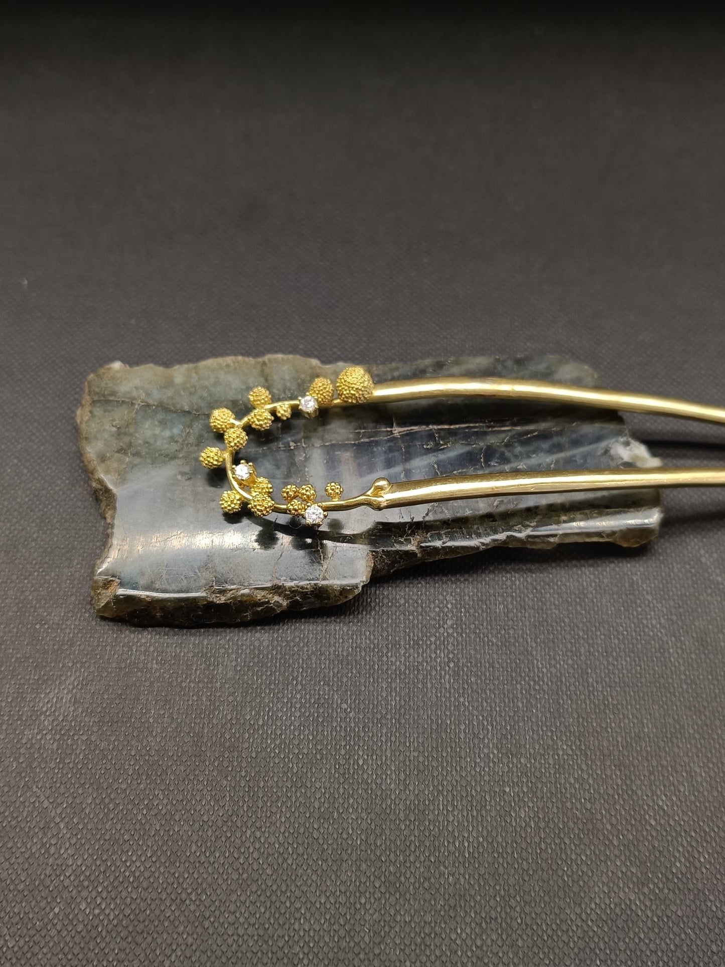 Gold Hair Pin Balls with Rhinestones - Precious Sparkle