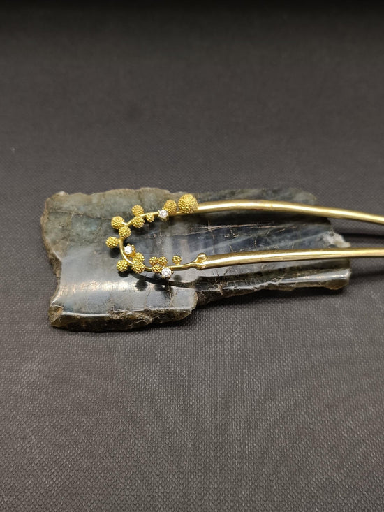 Gold Hair Pin Balls with Rhinestones - Precious Sparkle