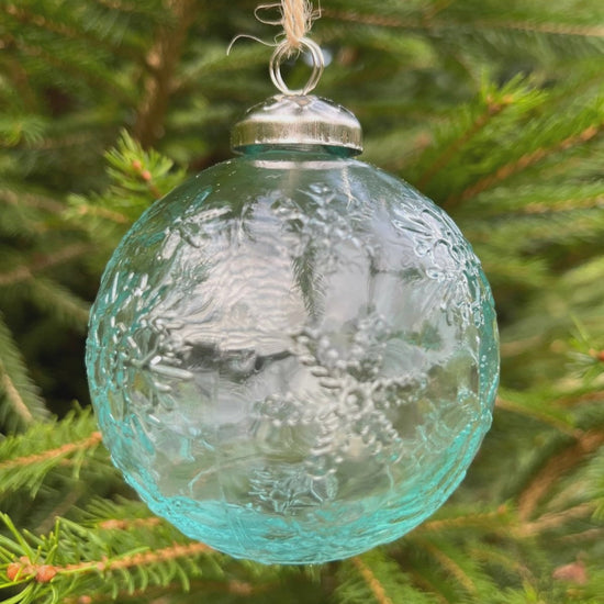 Jarapa Glass Snowflake Bauble Natural - Precious Sparkle