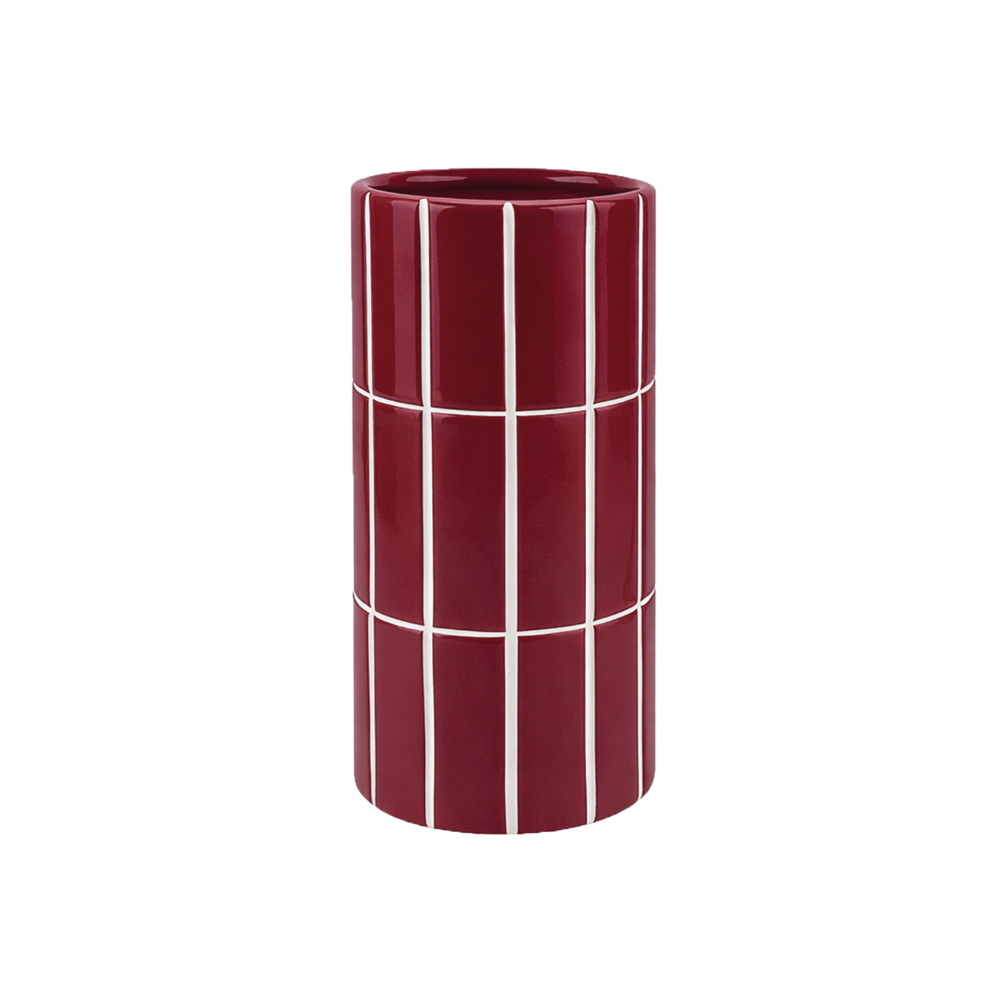 Burgundy Tiled Vase