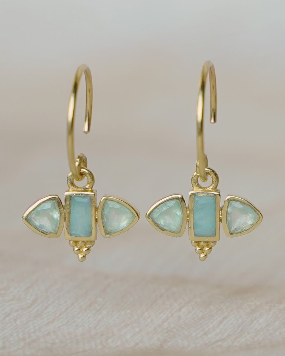 muja juma Prenite/Amazonite Earrings - Precious Sparkle