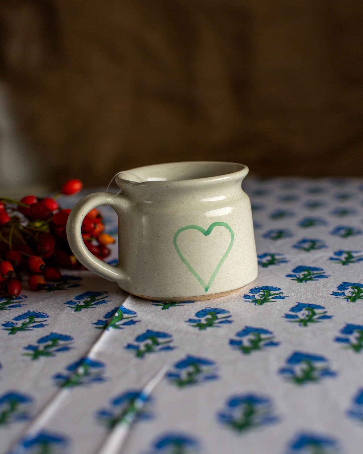 Handmade Turquoise Heart Mug Nepal
