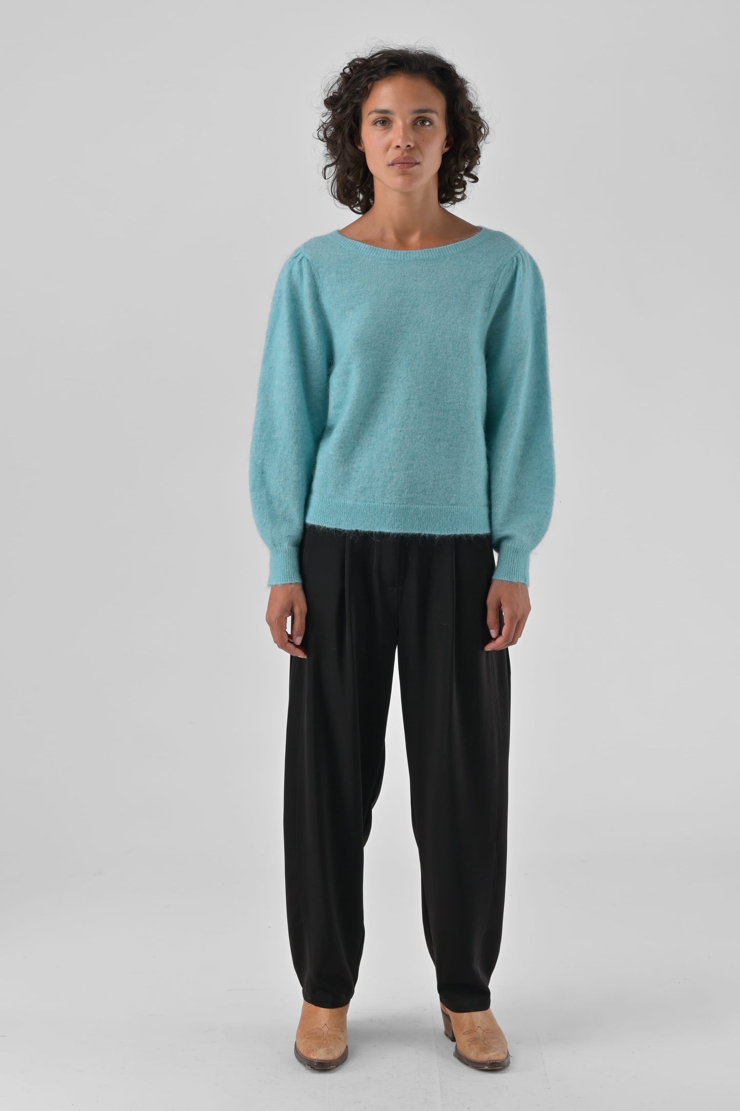 Orfeo Zephyra Pull Over Sweater Aqua - Precious Sparkle