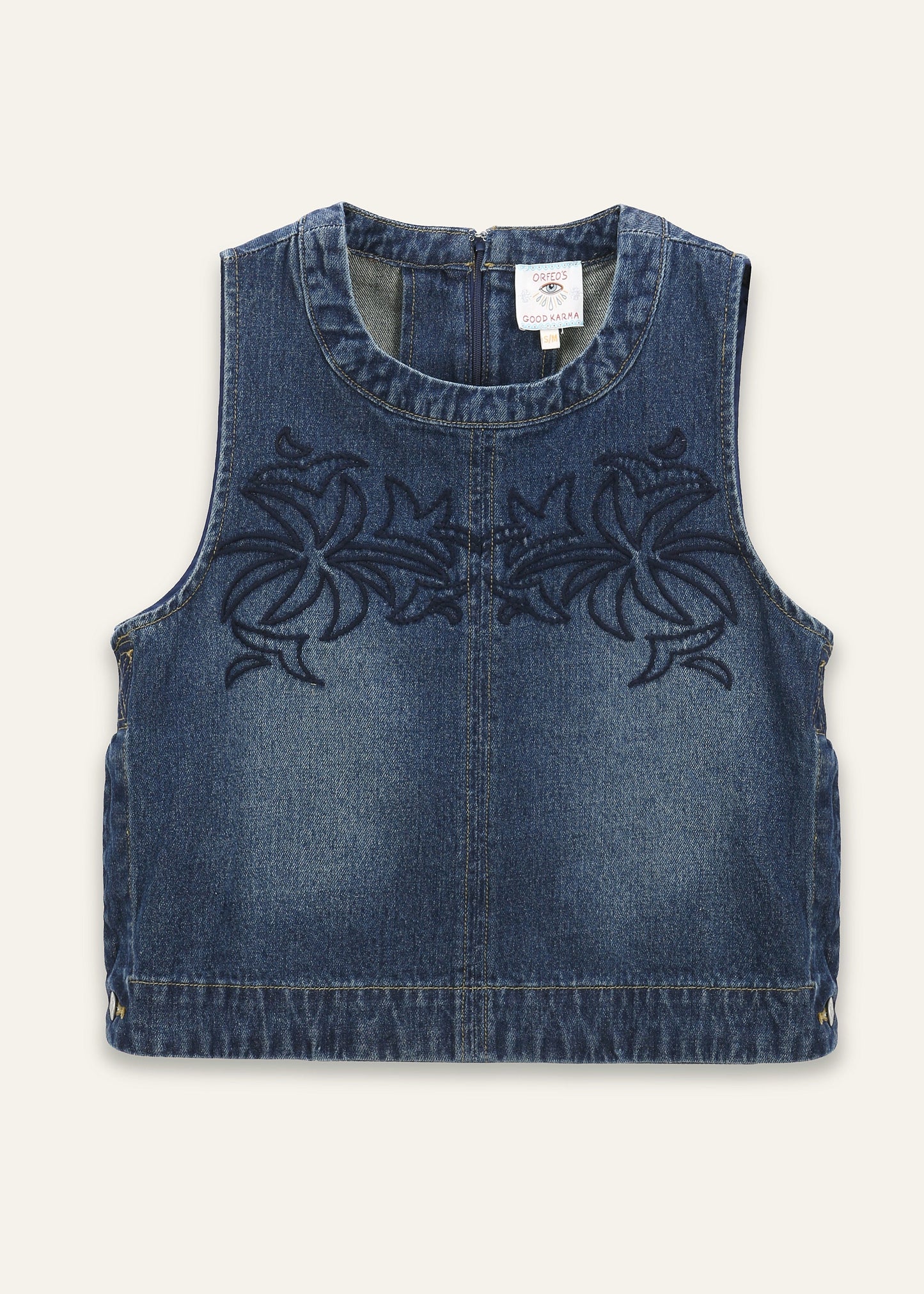 Orfeo Millie Denim Sleeveless Blouse - Precious Sparkle