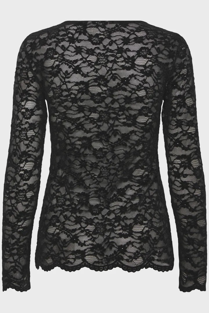 Fransa Frvelora Lace Tee Black - Precious Sparkle