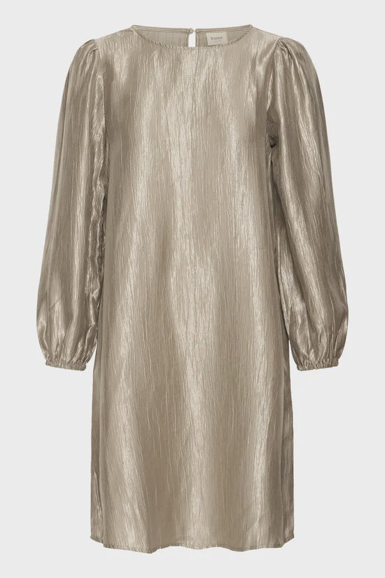Fransa Fryoselin Gold Metallic Dress - Precious Sparkle