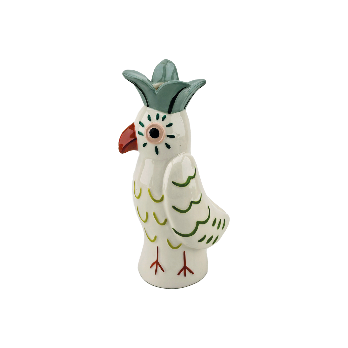 Naive Soliflore with White Parrot Motif - Precious Sparkle
