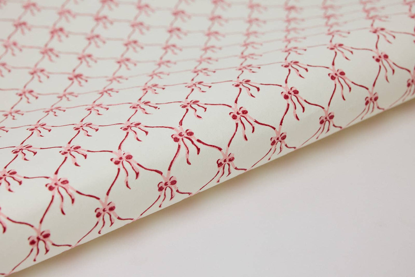 Paper Mirchi Block Printed Wrapping Paper Sheets - Bows Christmas Pudding
