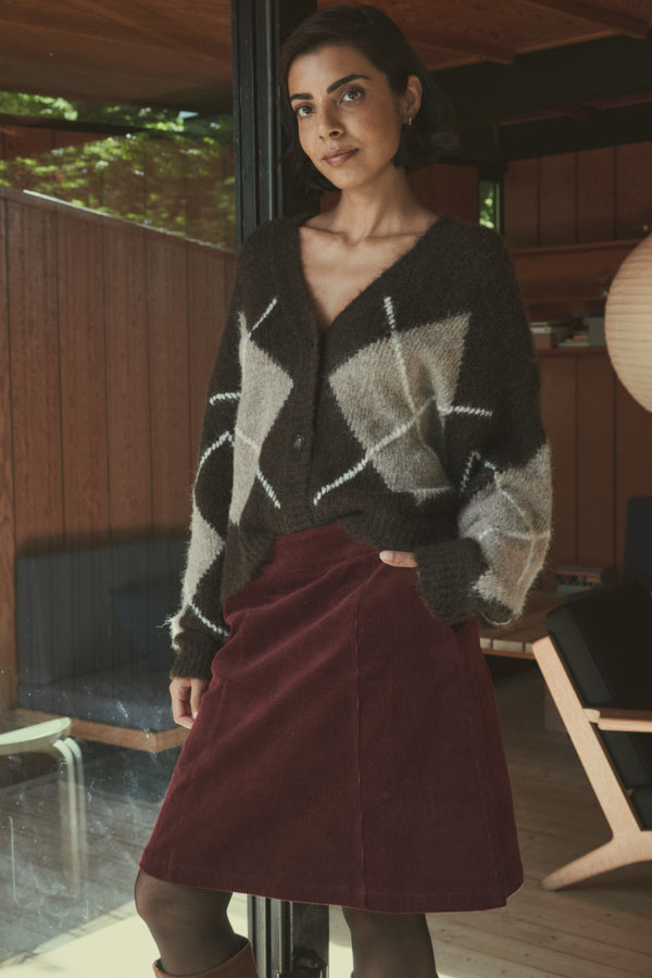 Fransa FrCharleen Cardigan Hot Fudge Check