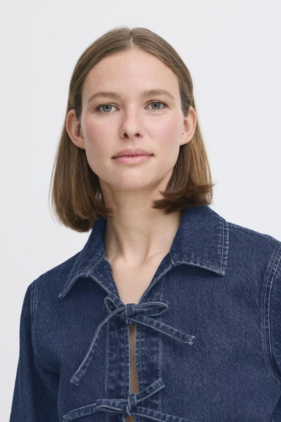 b.young Bylukan Shirt Dark Denim Blue - Precious Sparkle