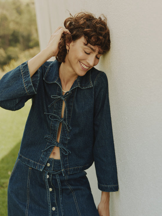 b.young Bylukan Shirt Dark Denim Blue - Precious Sparkle