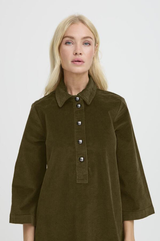 b.young Bydasik Corduroy Dress Olive - Precious Sparkle