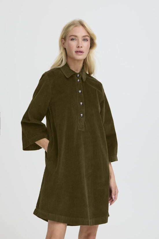 b.young Bydasik Corduroy Dress Olive - Precious Sparkle