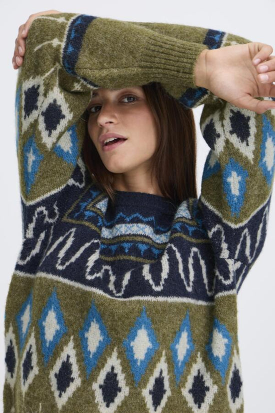 b.young Bynafta Jacquard Jumper Navy Blazer - Precious Sparkle