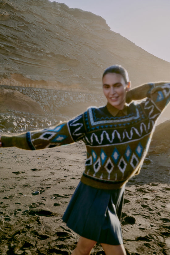 b.young Bynafta Jacquard Jumper Navy Blazer - Precious Sparkle