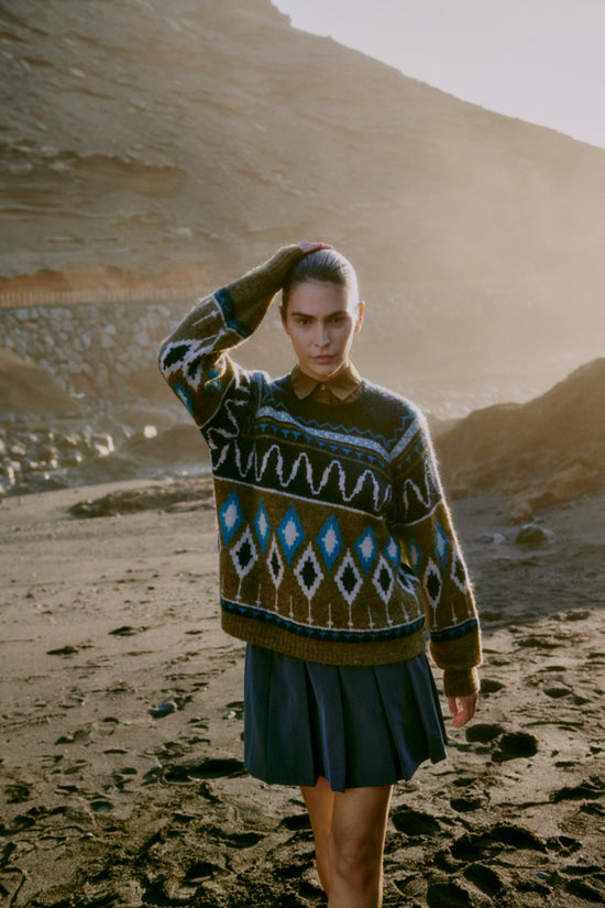 b.young Bynafta Jacquard Jumper Navy Blazer - Precious Sparkle